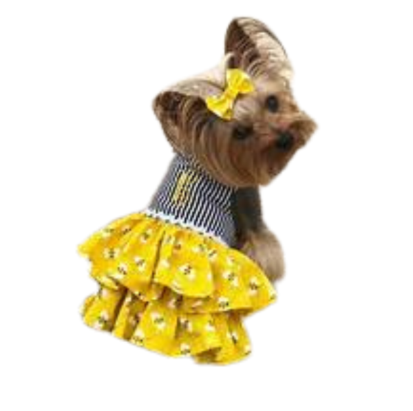 Vestido con Vuelo Amarillo