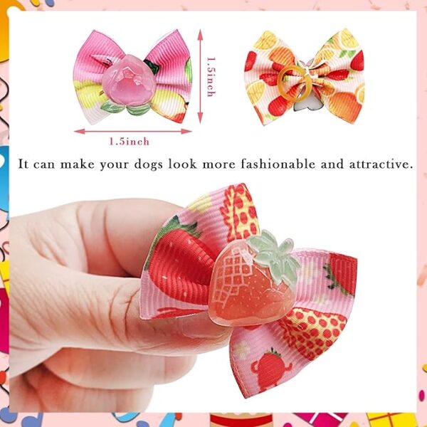 Kit de 24 Lazos para el pelo de perro con banda de goma, patrón de frutas hawaianas de verano - Imagen 3
